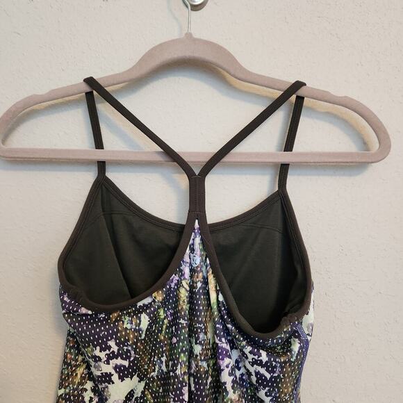 Lululemon Power Y Tank Amala Iris Floral Dot Print Size 6 - Picture 7 of 11
